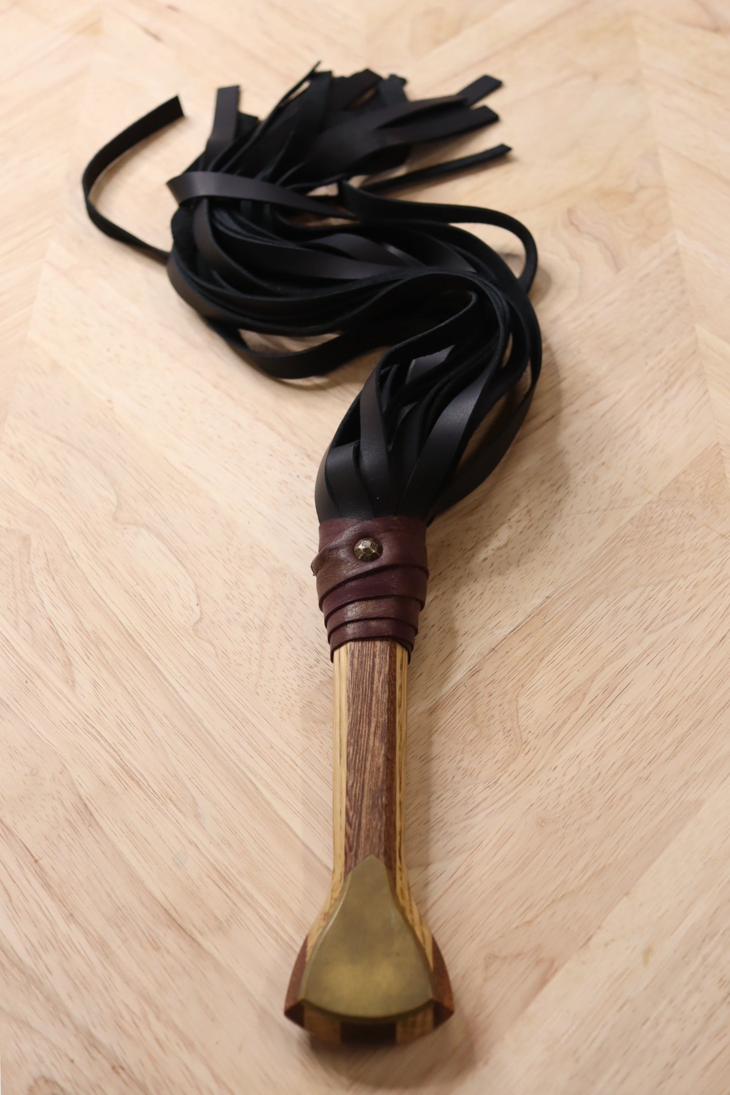Ash & Walnut Flogger w/ black tails
