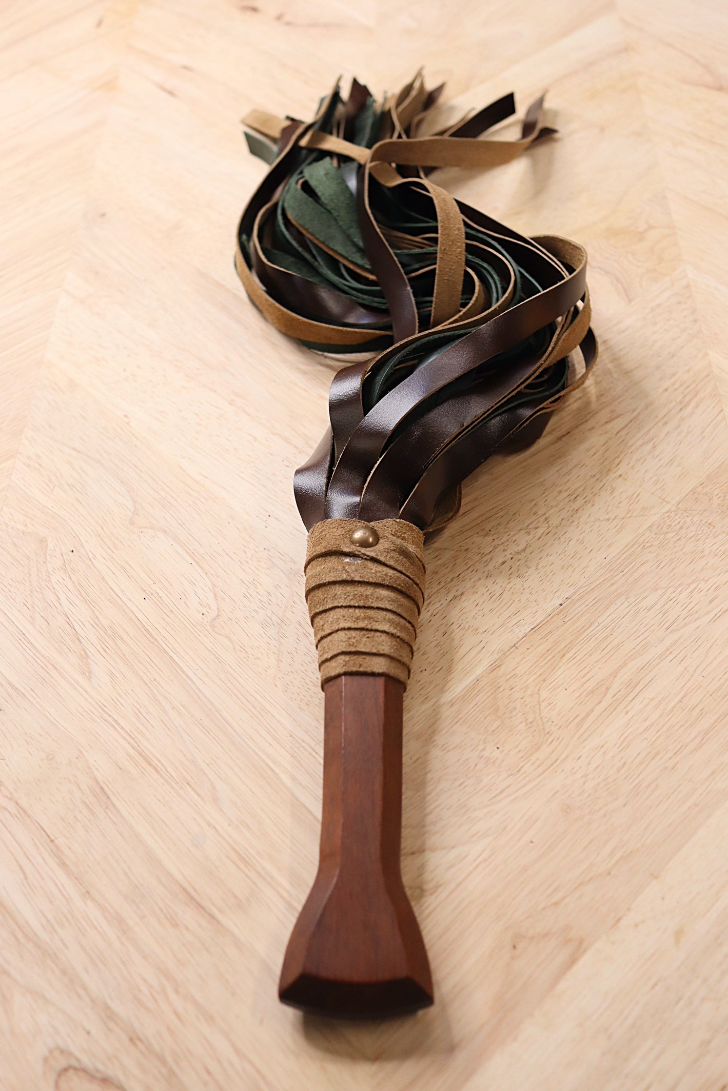 Ipe Flogger w/ green & brown tails