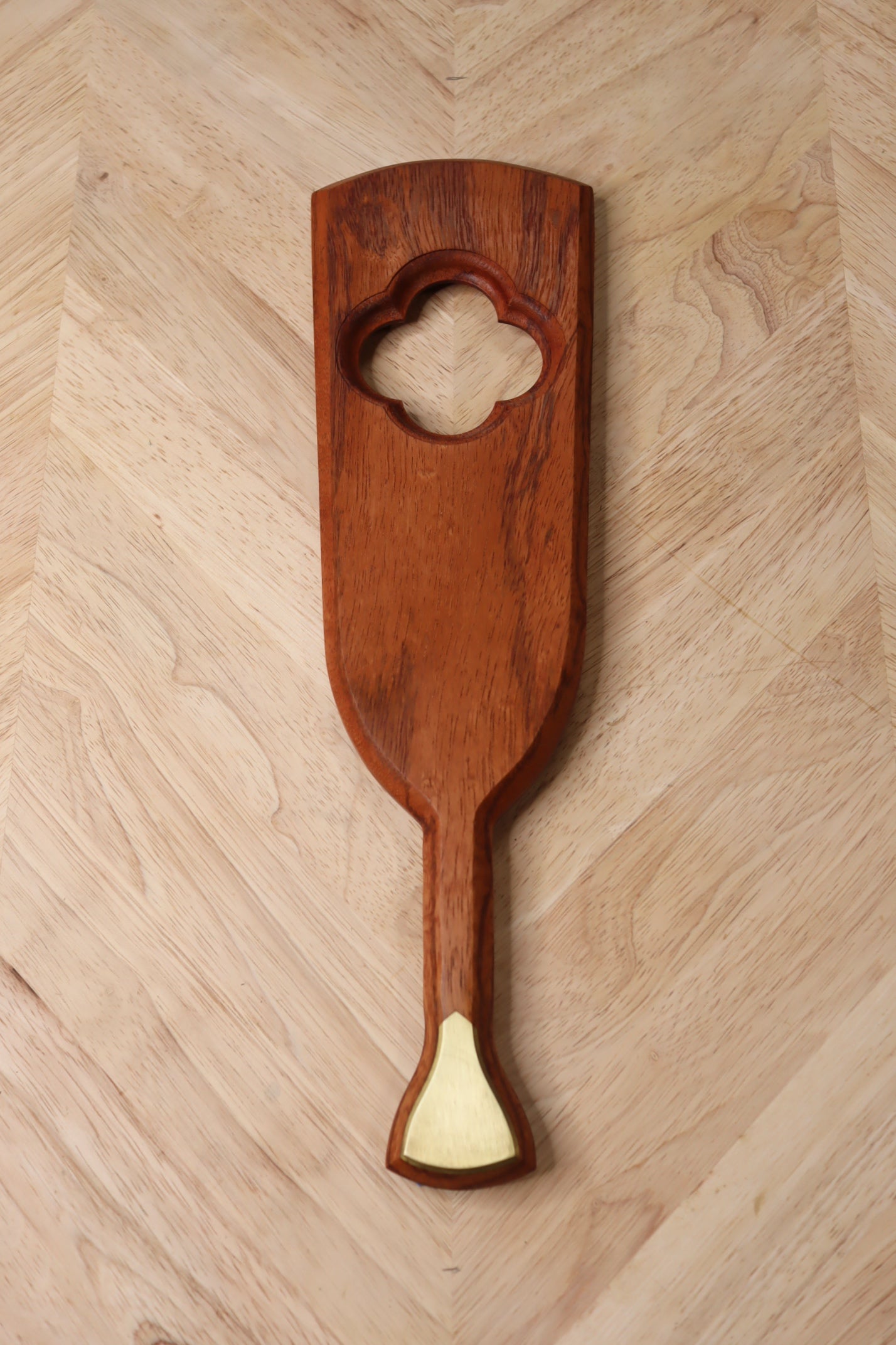 Red Zebrawood Paddle w/ brass inlay