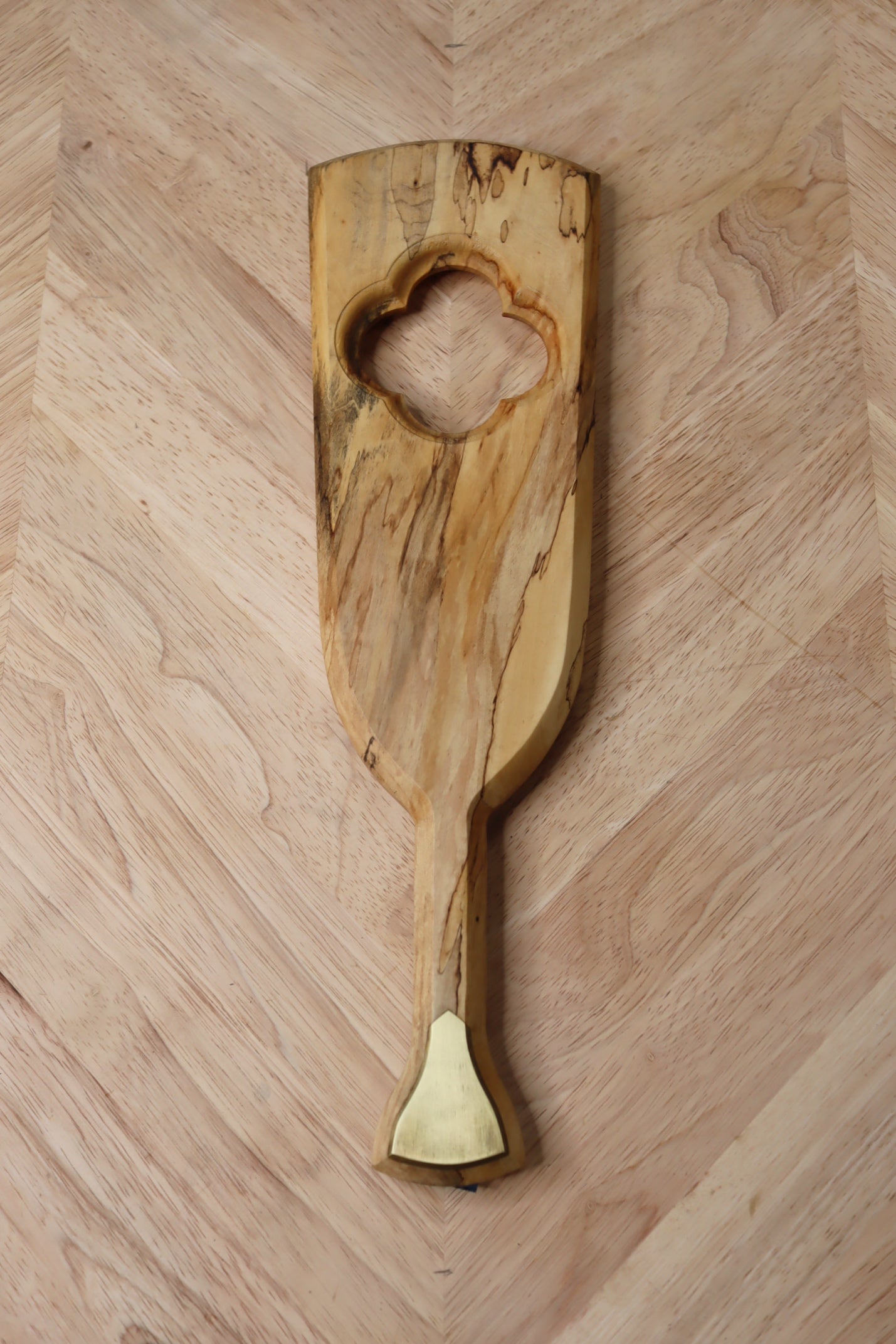 Spalted Maple Paddle w/ brass inlay