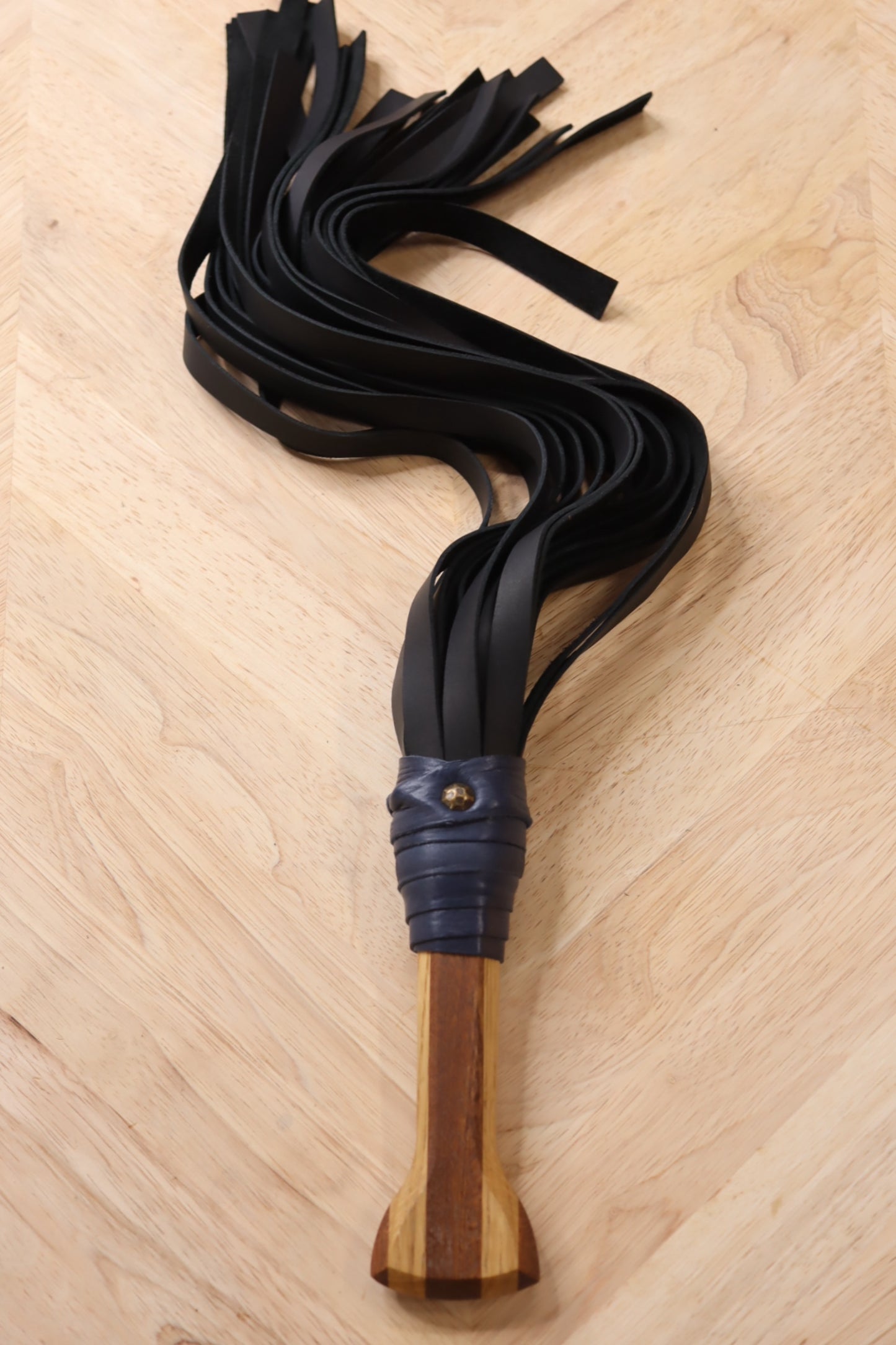 Ash & Walnut Flogger w/ black tails