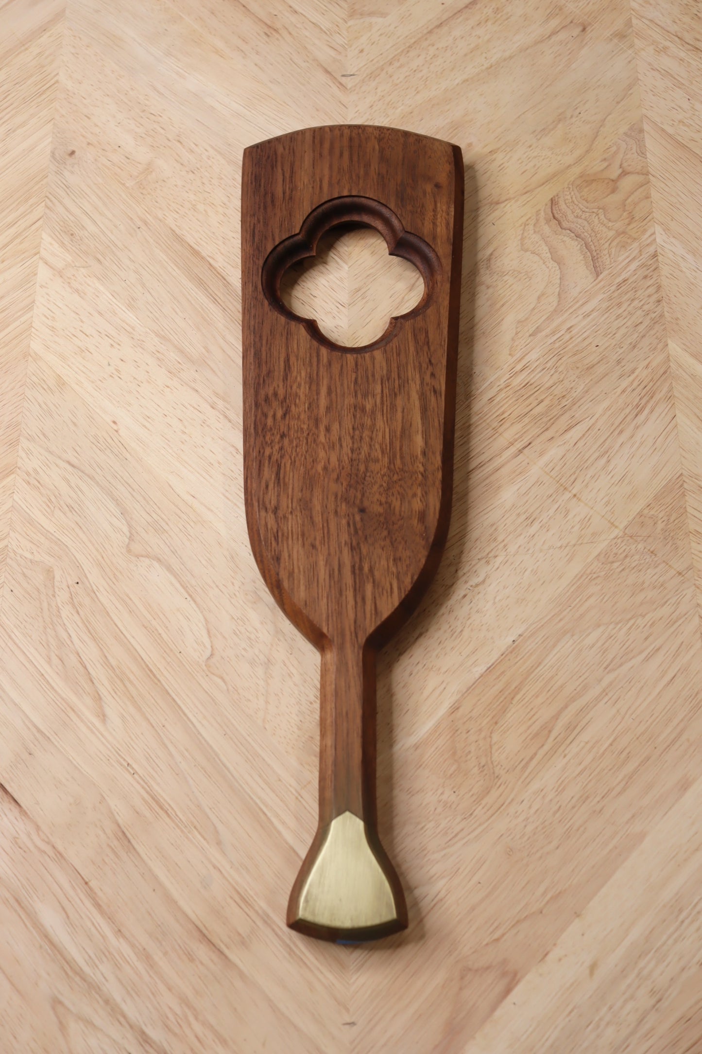 Walnut Paddle w/ brass inlay